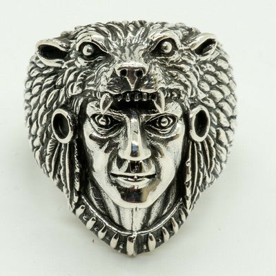 Bear Headdress Ring - .925 sterling silver