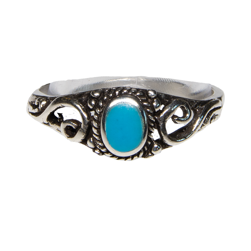 Turquoise Natural Gemstone Bling Ring 925 silver Sizes M-P feeanddave