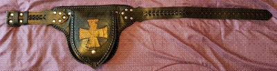 Leather Python snakeskin Utility Belt Pouch Biker Bag Steampunk Phone Mobile