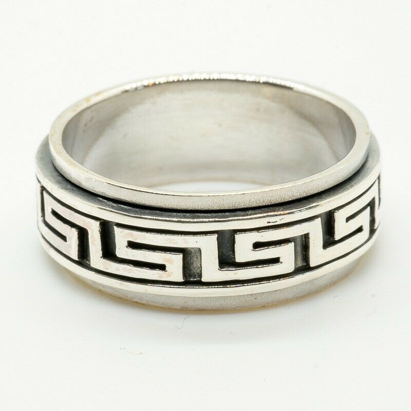 Aztec Inca Spinner Ring - .925 sterling silver
