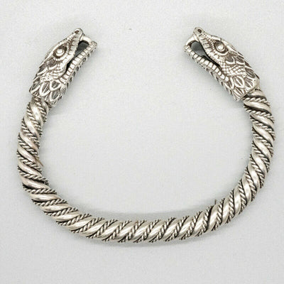 Snake Serpent 925 silver torc torque biker viking bangle Bracelet Reptile
