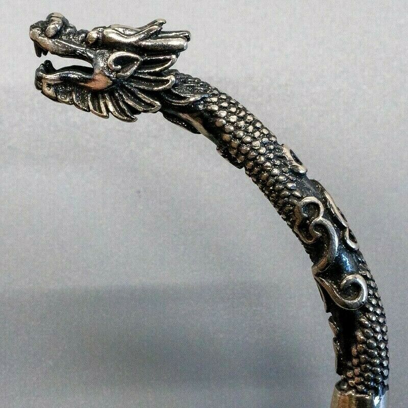 Dragon Torc Torque Bangle .925 sterling silver biker viking arm ring gothic punk