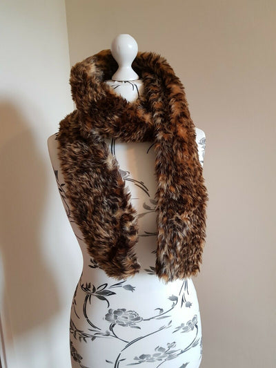Animal Faux Fur Thick Fluffy Scarf - various designs