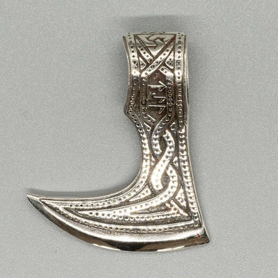 Viking Axe Head Pendant 925 silver Nordic Celtic Valknut Odin Thor Norse God