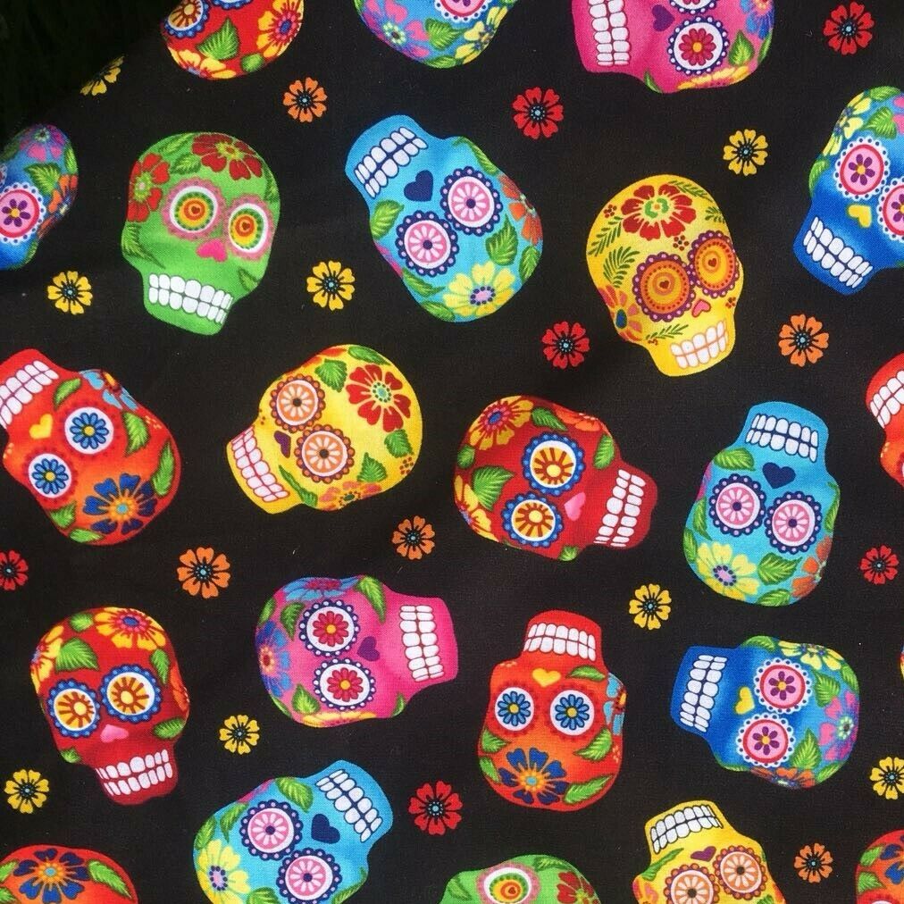 Sugar Skull/Candy Skulls Day of the Dead - Timeless Treasures - 100% Cotton Fabric