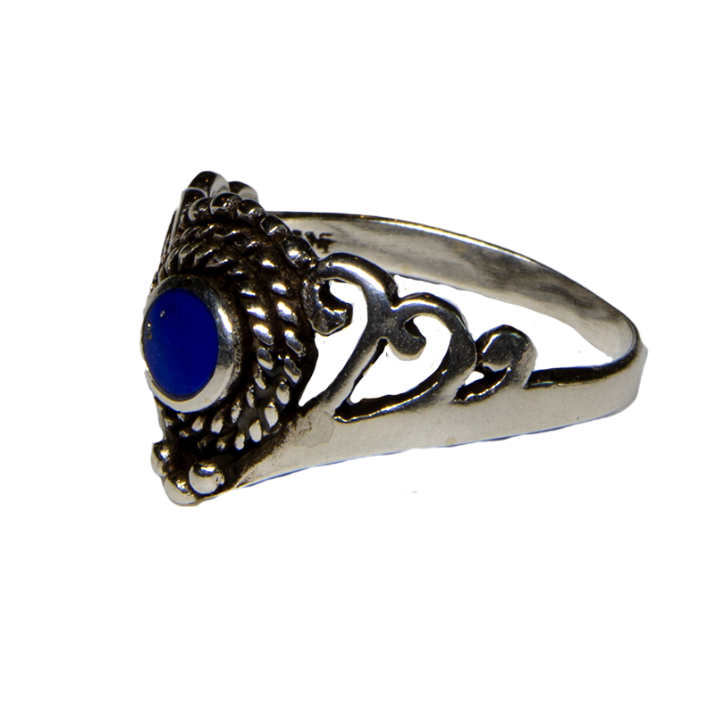 Lapis Lazuli Natural Gemstone Ring 925 silver Size L - R Gothic Pagan feeanddave