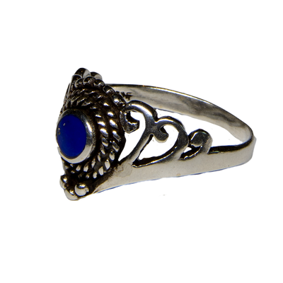 Lapis Lazuli Natural Gemstone Ring 925 silver Size L - R Gothic Pagan feeanddave