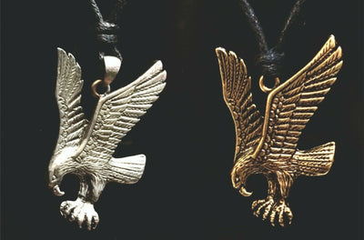 Eagle Pewter Bronze Pendant Necklace Indian Western Gothic Biker
