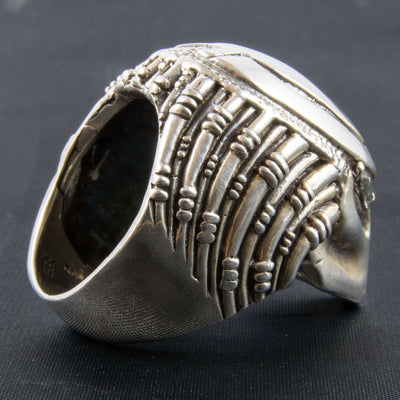 Predator Head Ring ~ .925 Sterling Silver & Cubic Zirconia
