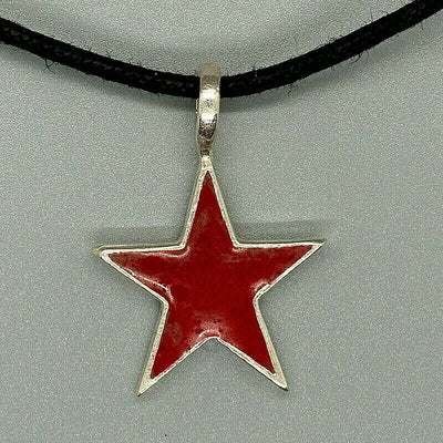 Star Pendant 925 silver and enamel Biker Communist Che Guevara Pentagram