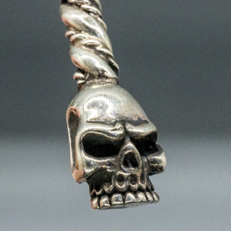 Skull Head .925 silver torc torque bangle biker viking mjolnir thor pagan celtic