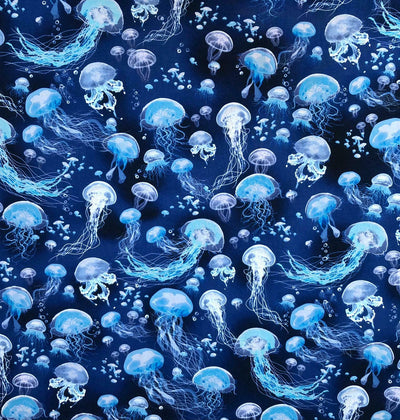 Jellyfish Marine Timeless Treasures 100% Cotton Fabric Ideal for Face Masks