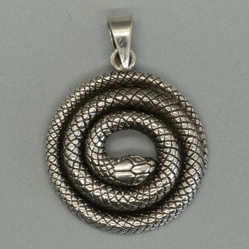 Coiled Snake Pendant - .925 sterling silver
