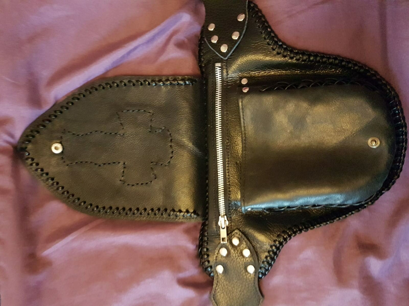 Leather & Snakeskin Belt Pouch Python Cross Biker Money Belt Larp Steampunk