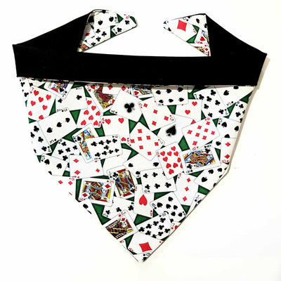 Dog Bandana Neck Tie Reversible Dog Bib Playing Cards Casino Gambling Lucky
