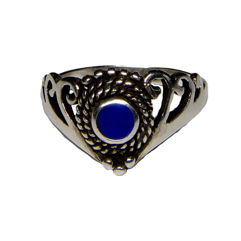 Lapis Lazuli Natural Gemstone Ring 925 silver Size L - R Gothic Pagan feeanddave