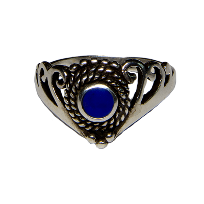 Lapis Lazuli Natural Gemstone Ring 925 silver Size L - R Gothic Pagan feeanddave
