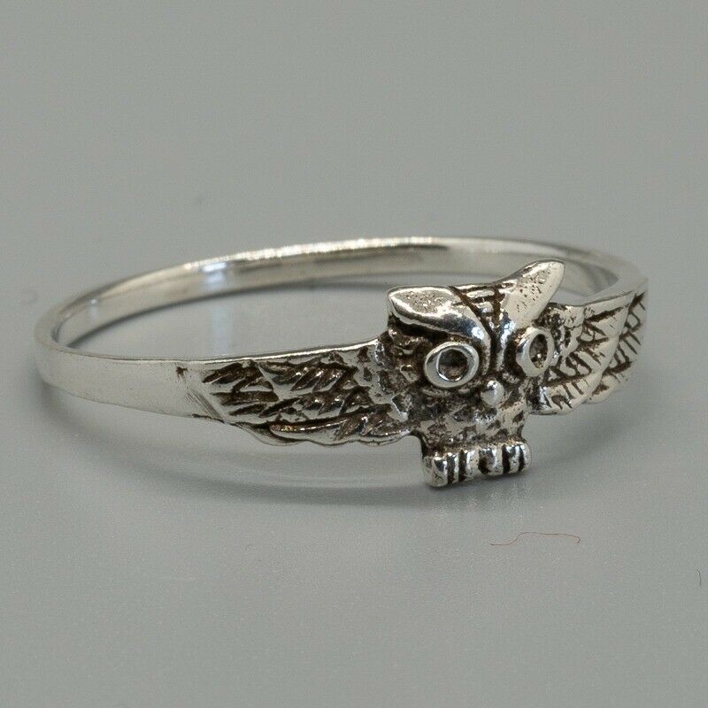 Owl Ring .925 sterling silver ~ Sizes J-S