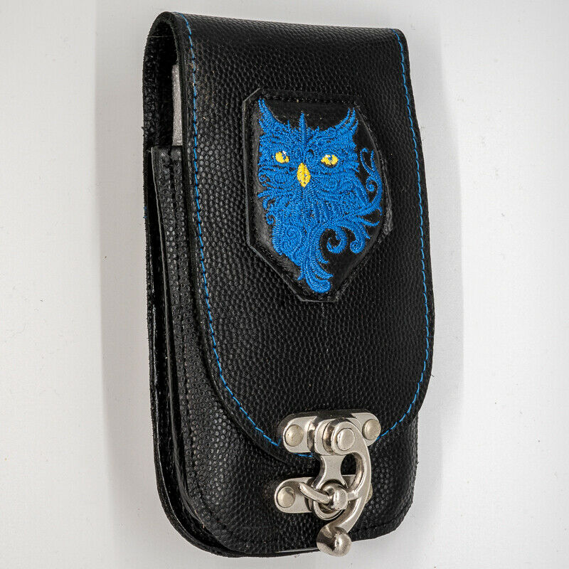 Leather Owl Mobile Cell Phone Pouch Wallet Belt Loop Holster Biker hogwarts
