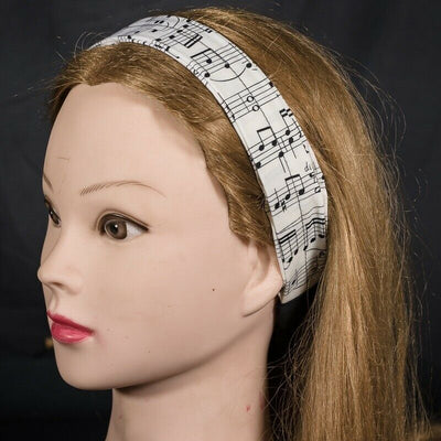 Sheet Music Musical Notes Musician Elasticated Headband Chemo Wear Hair Tie