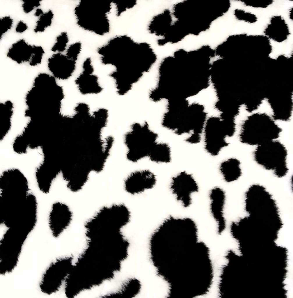 Fresian Cow Faux Fur Fabric 150cm wide (60) sold by metre & yard
