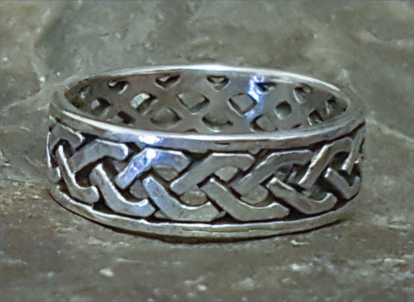 Celtic Knotwork Band Ring  - .925 sterling silver