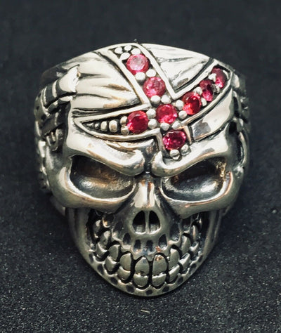 Skull Bling Cubic Ring .925 silver Biker Metal Gothic Celtic Pagan feeanddave