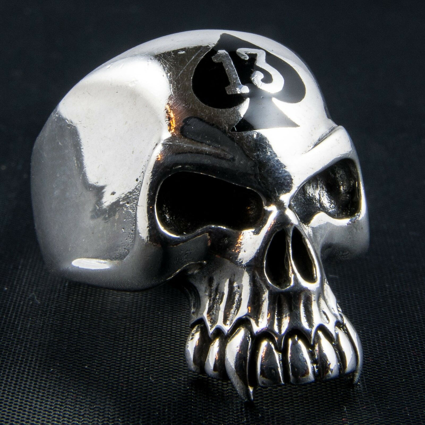 Lucky 13 Ace of Spades Skull Ring 925 sterling silver