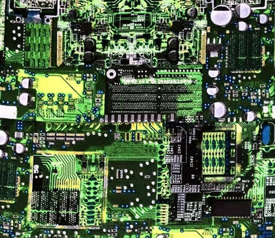 Metre Circuit Board Computer Electronic 100% Cotton Fabric Ideal for Face Masks