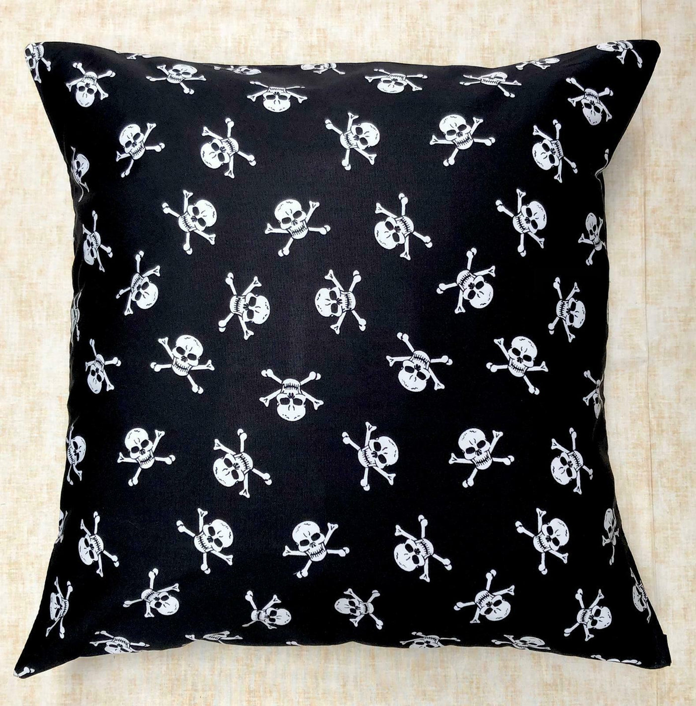Skull & Cross Bone Pirate Cushion Cover Case fits 18" x 18" 100% Cotton