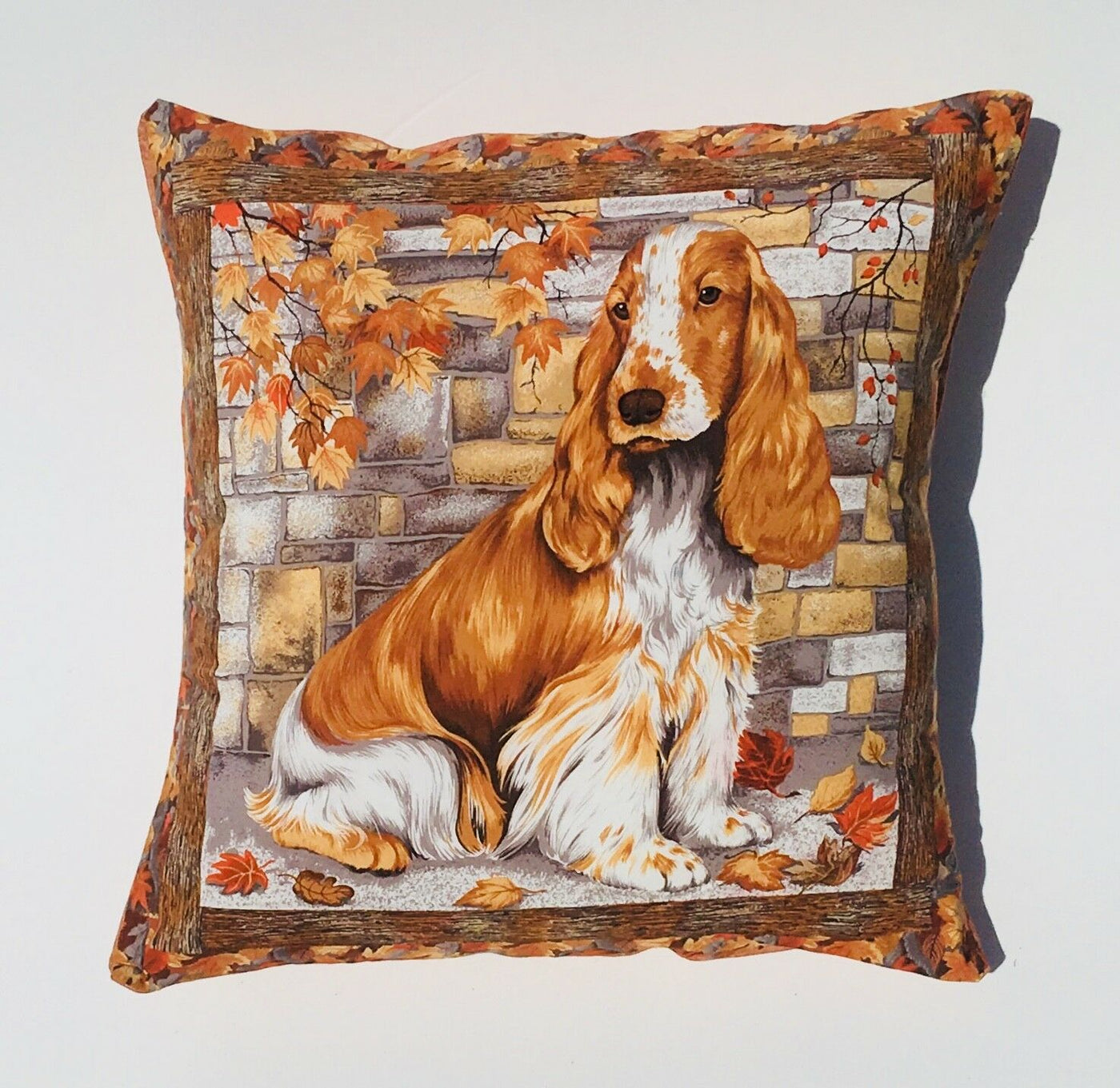 Spaniel Dog Cushion Cover Sofa Decorative Pillow Case fits 18" x 18" cushion