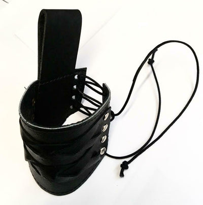 Cable Black Leather Holster for a Buffalo Drinking Horn