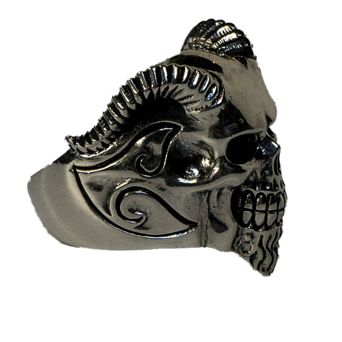Devil Goat Skull Ring .925  Sterling Silver
