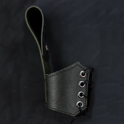 Plain Wide Black Leather Holster for a Buffalo Drinking Horn