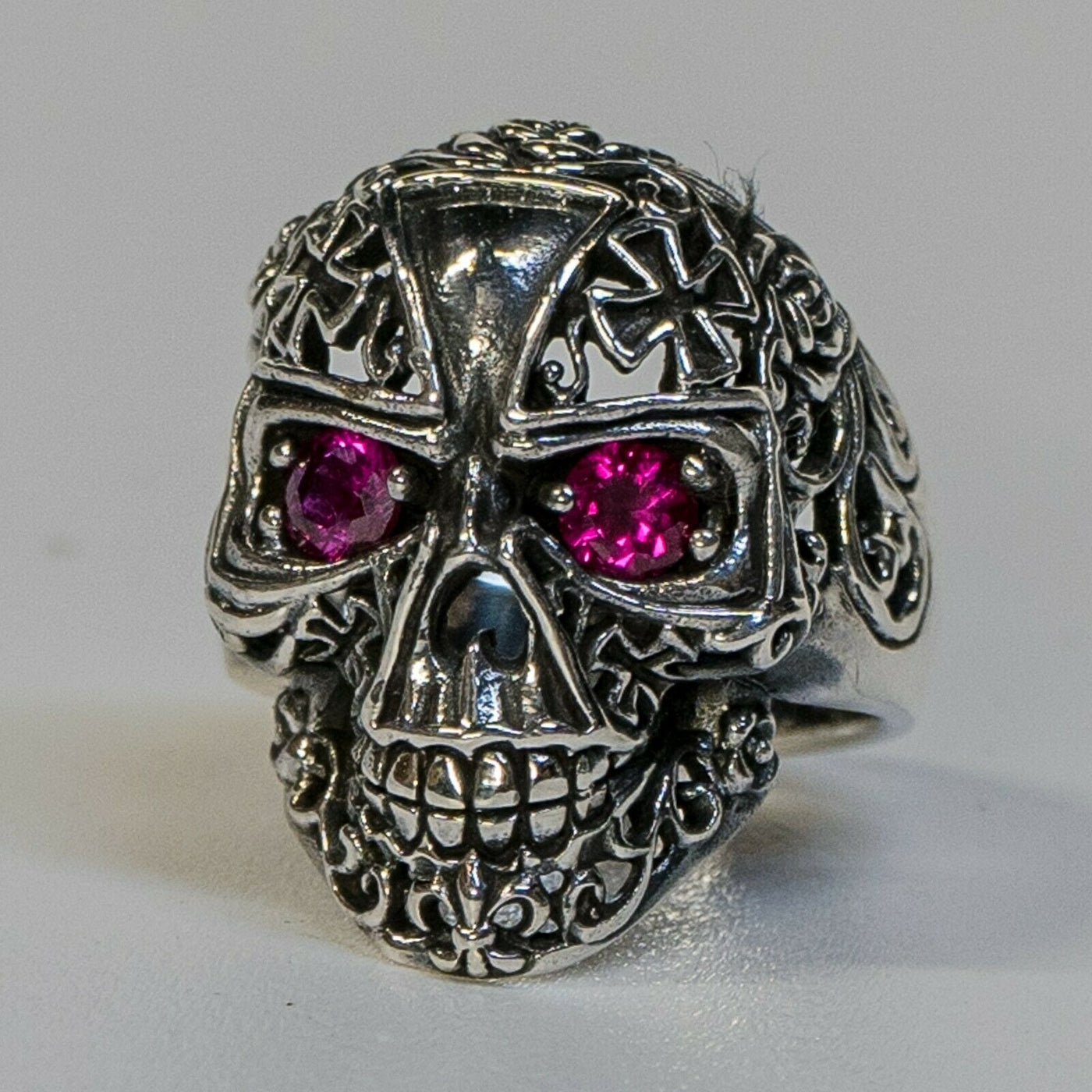 Iron Cross Skull Ring .925 Sterling Silver