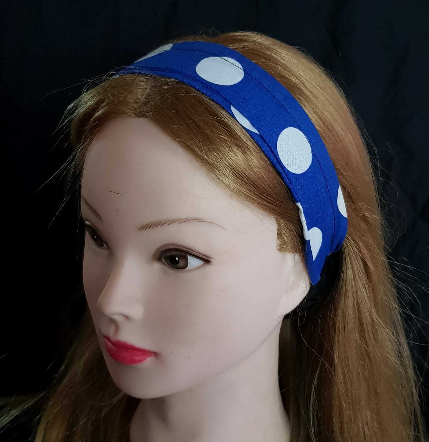 Polka Dot Wide Cotton Hair Head Band Biker Ladies Fashion Bandana Chemo Wear