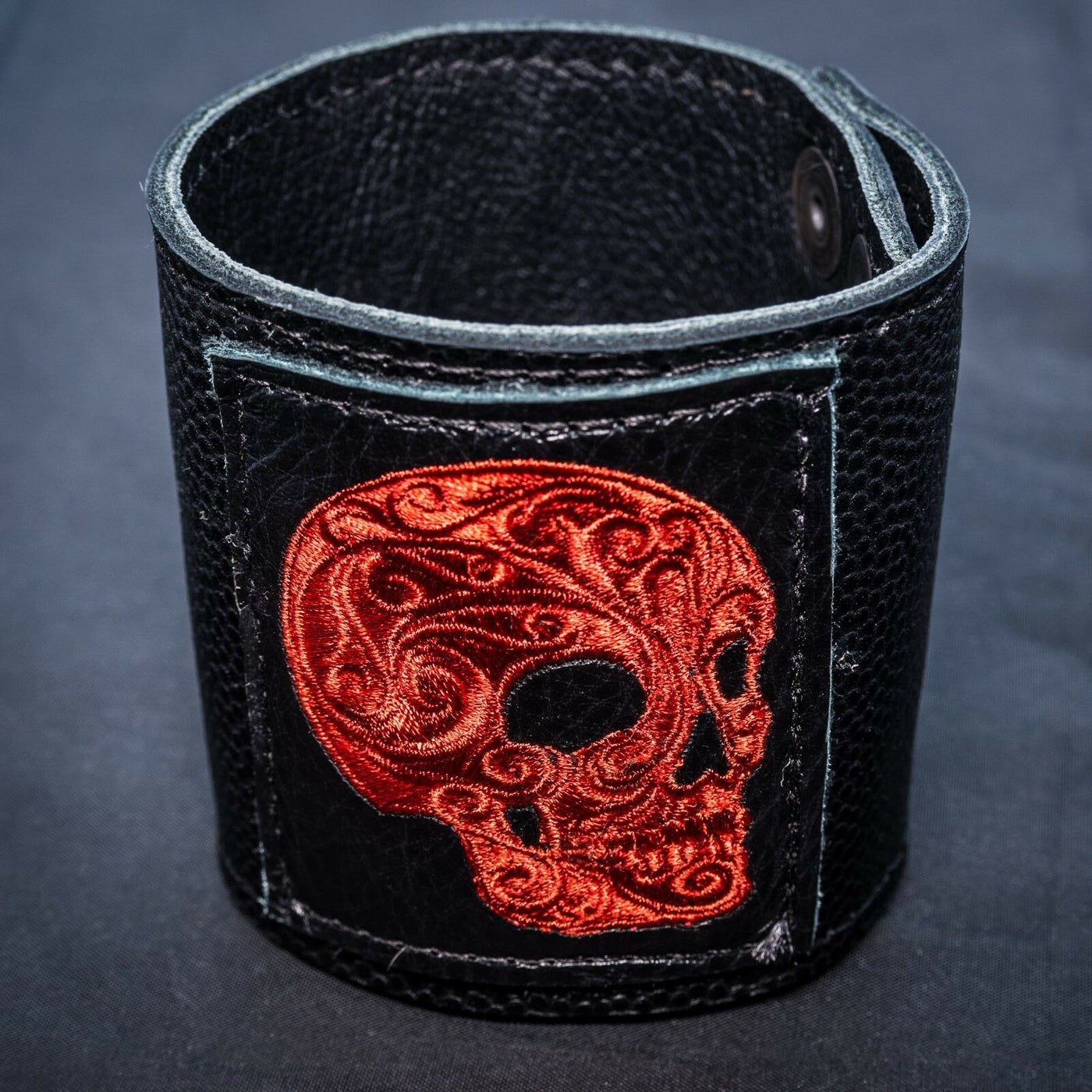 Skull Leather wrist cuff band Biker Gothic Celtic Viking mjolnir arm protector