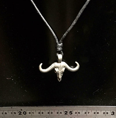 Longhorn Buffalo Skull Pewter Pendant