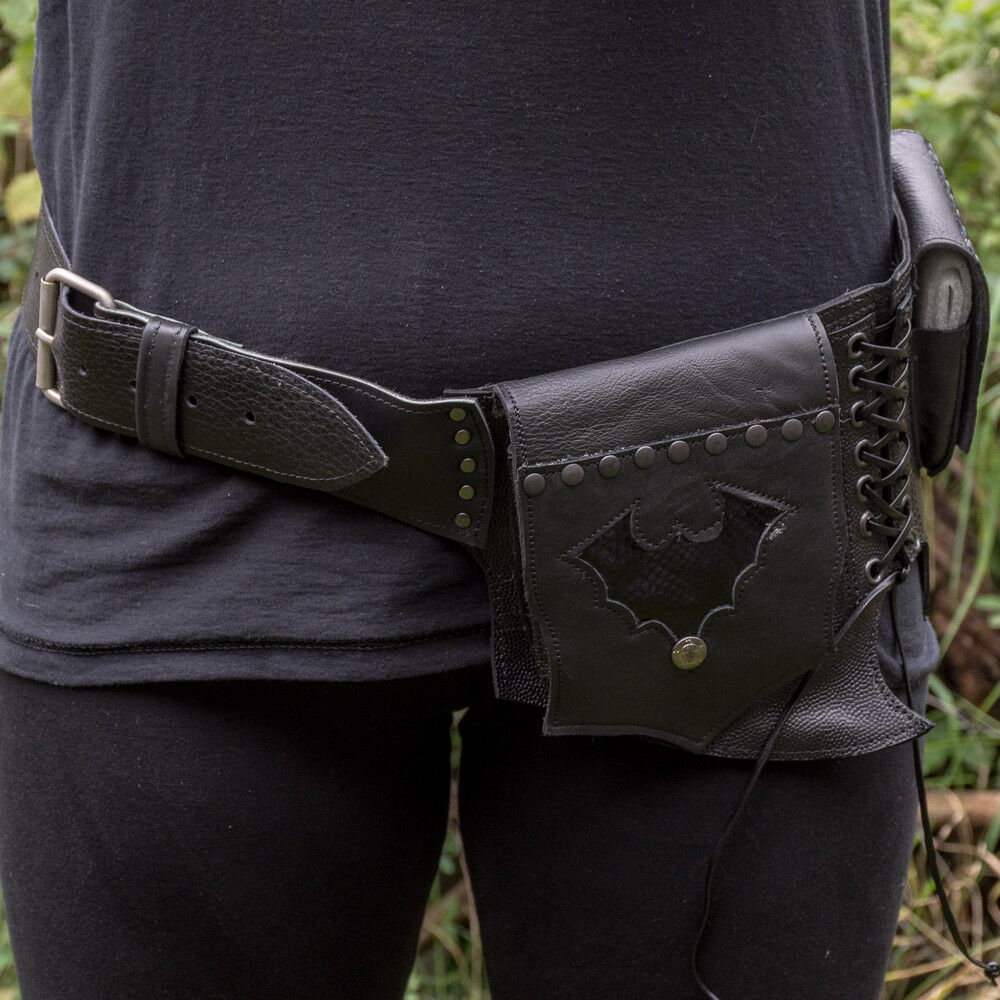 Leather Batman Pouch Pocket Utility Belt Tactical Army Biker Festival Boho