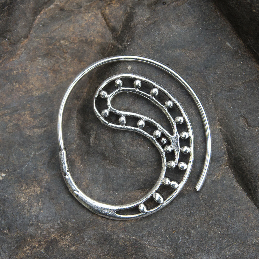 Ying Spiral Earring .925 Silver Gypsy Boho Tribal Ethnic Festival Jewellery