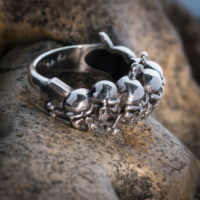 Magnificent 7 Ring .925 sterling silver Polished Metal Biker Gothicfeeanddave