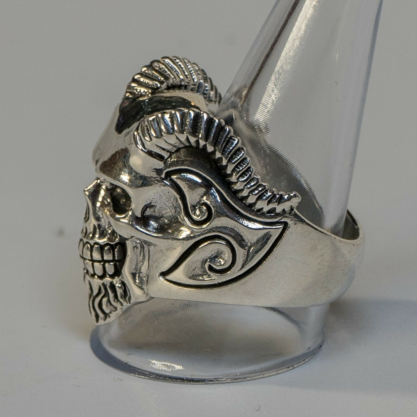 Devil Goat Skull Ring .925  Sterling Silver