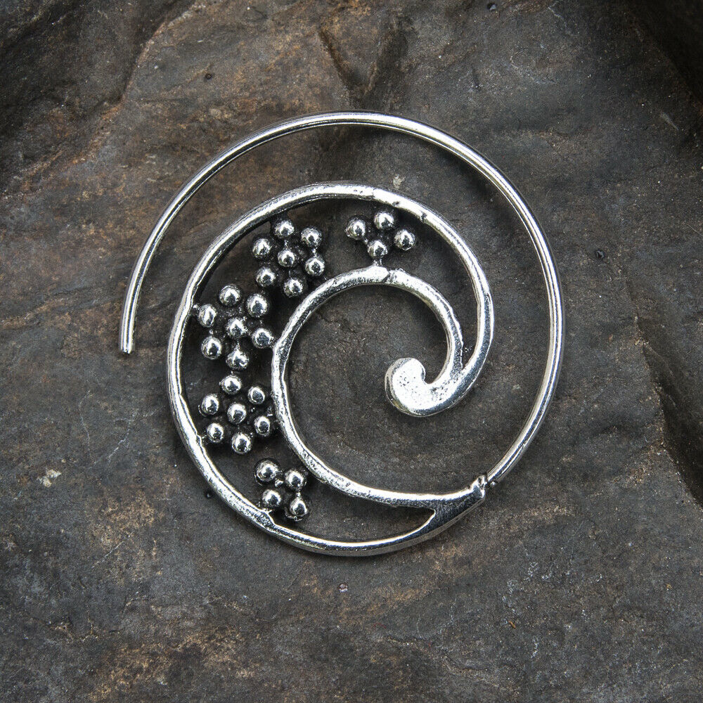Spiral Circle Earring .925 Sterling Silver Gypsy Boho Tribal Ethnic Jewellery