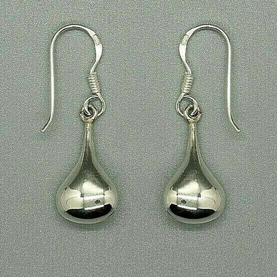 Tear/Dew drop .925 sterling silver dangle hook earrings ladies womens