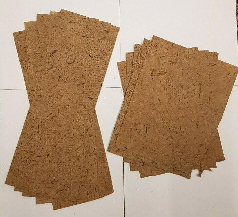 Handmade Mulberry Paper 10 sheets art craft decoupage DARK coconut wrap