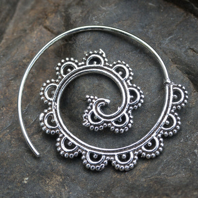 Art Deco Spiral Earring - .925 Sterling Silver