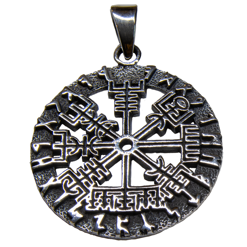 Nordic Compass Pendant 925 silver Viking Norse Thor Odin Pagan feeanddave