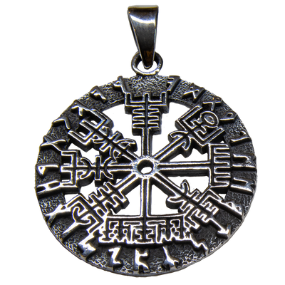 Nordic Compass Pendant 925 silver Viking Norse Thor Odin Pagan feeanddave