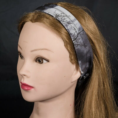 Gothic Wolf in the Forest Elasticated Headband Chemo Wear Hair Tie Bandana