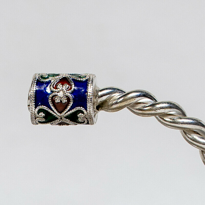 Heart Cross 925 silver torc torque biker Viking Arm ring Celtic Bracelet Bangle
